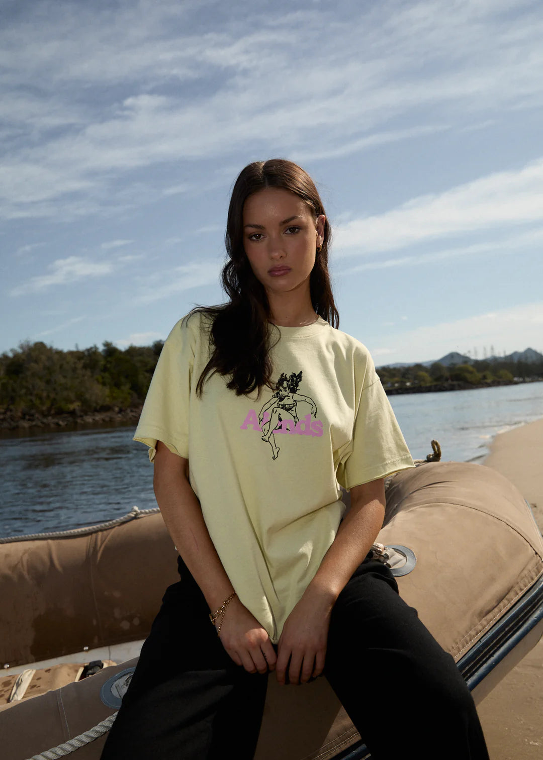 AFENDS No fury oversized tee - Lemongrass