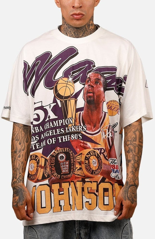 MITCHELL & NESS los angeles lakers rings tee - vintage white