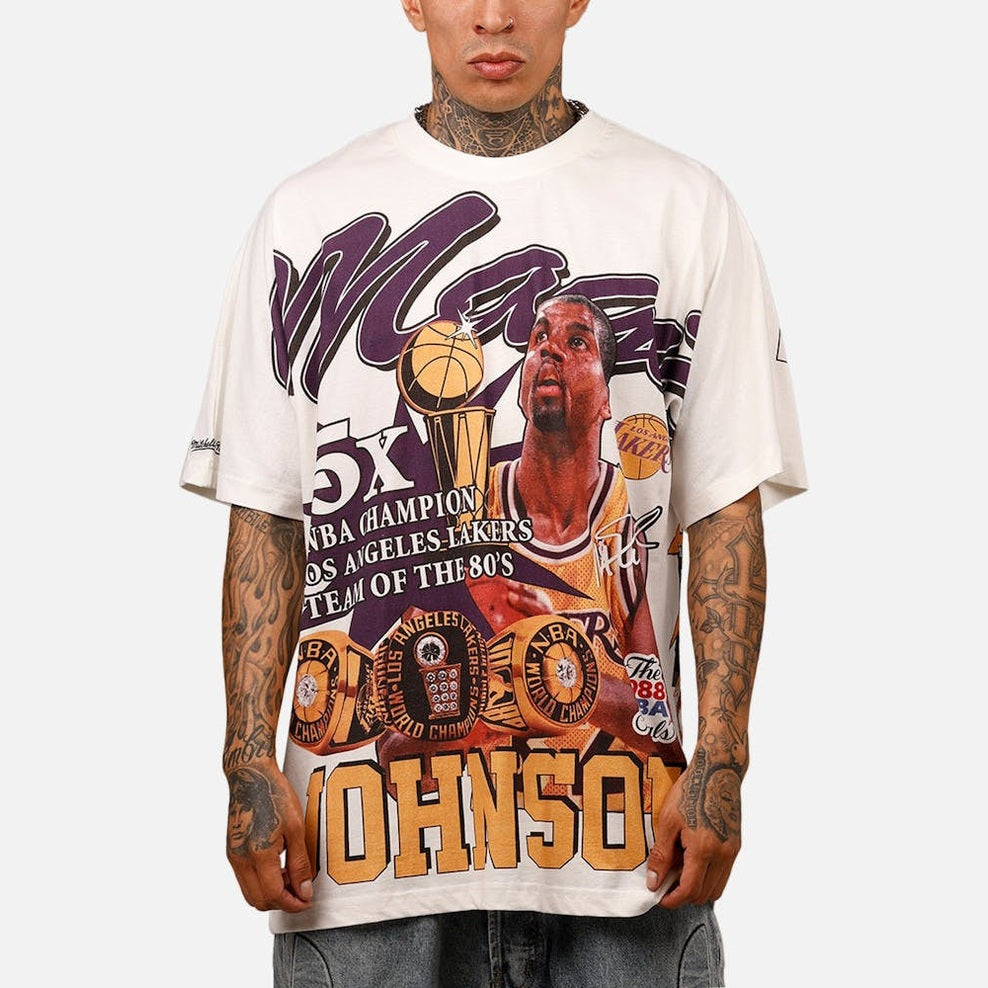 MITCHELL & NESS los angeles lakers rings tee - vintage white