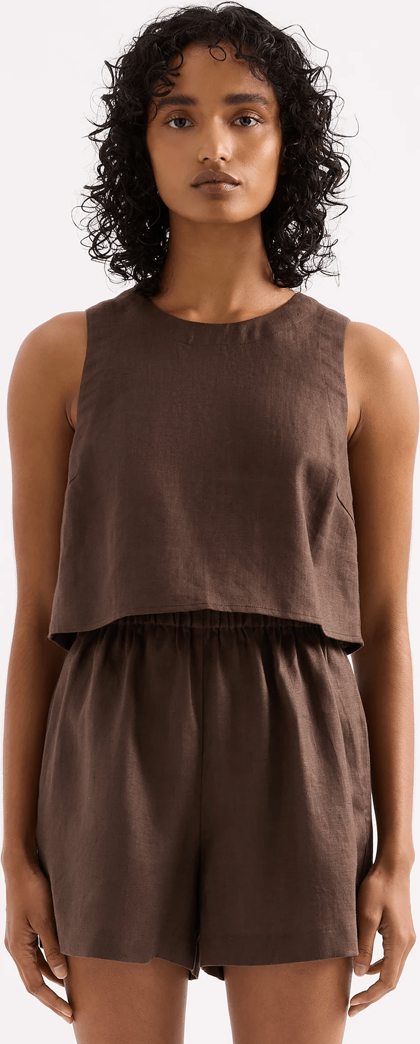 NUDE LUCY Ingrid linen top - Clove