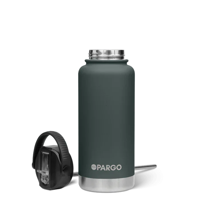 PROJECT PARGO 950mL Insulated Bottle w/ Straw Lid - BBQ Charcoal