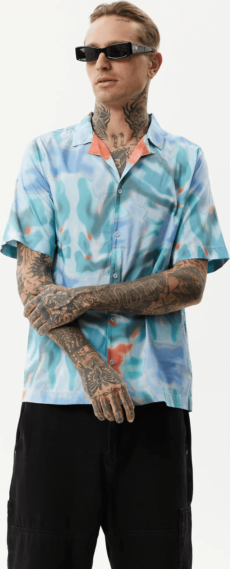 Afends thermal recycled cuban short sleeve shirt - multi