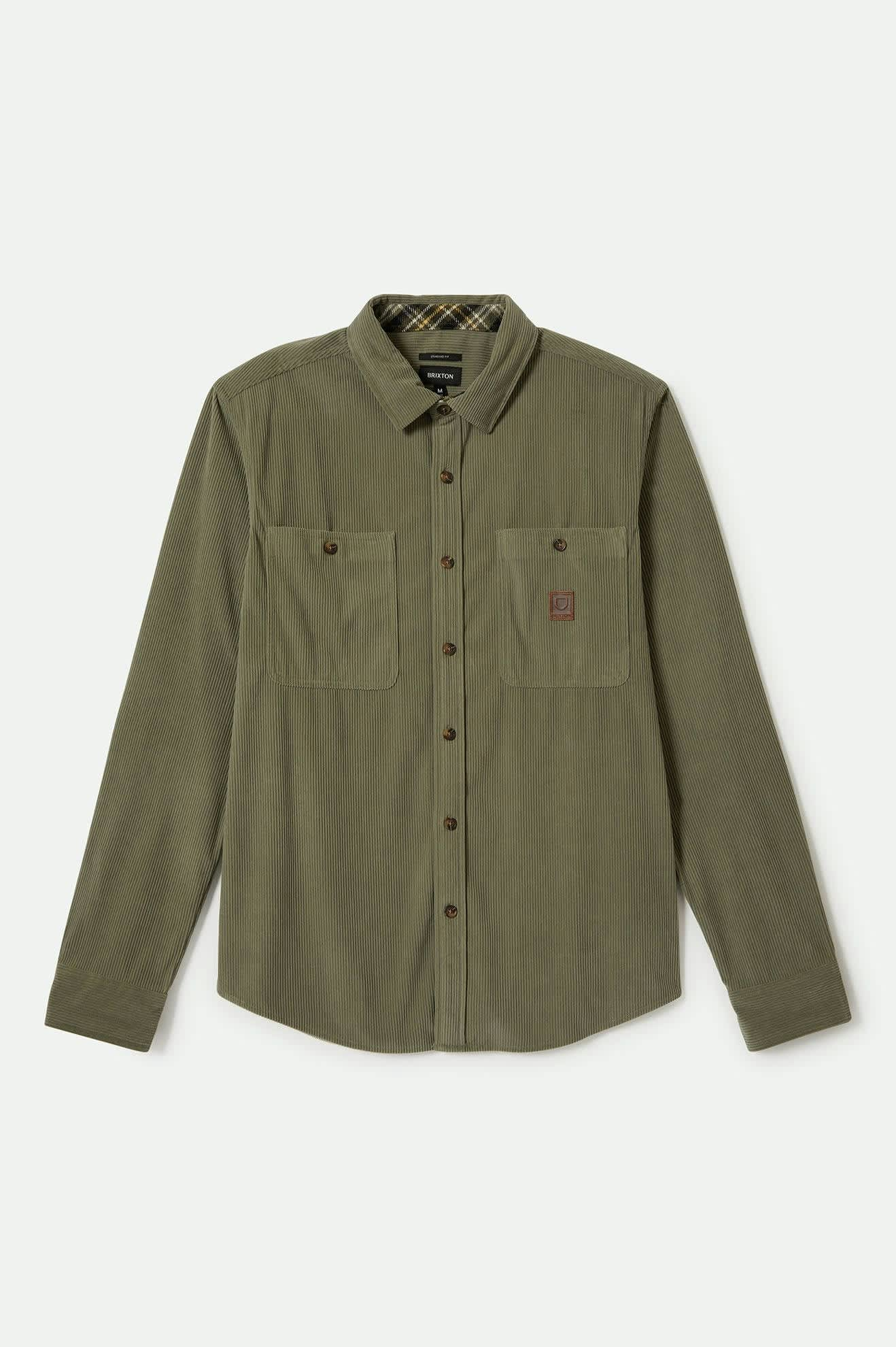 BRIXTON The Field Corduroy L/S Overshirt - Military olive