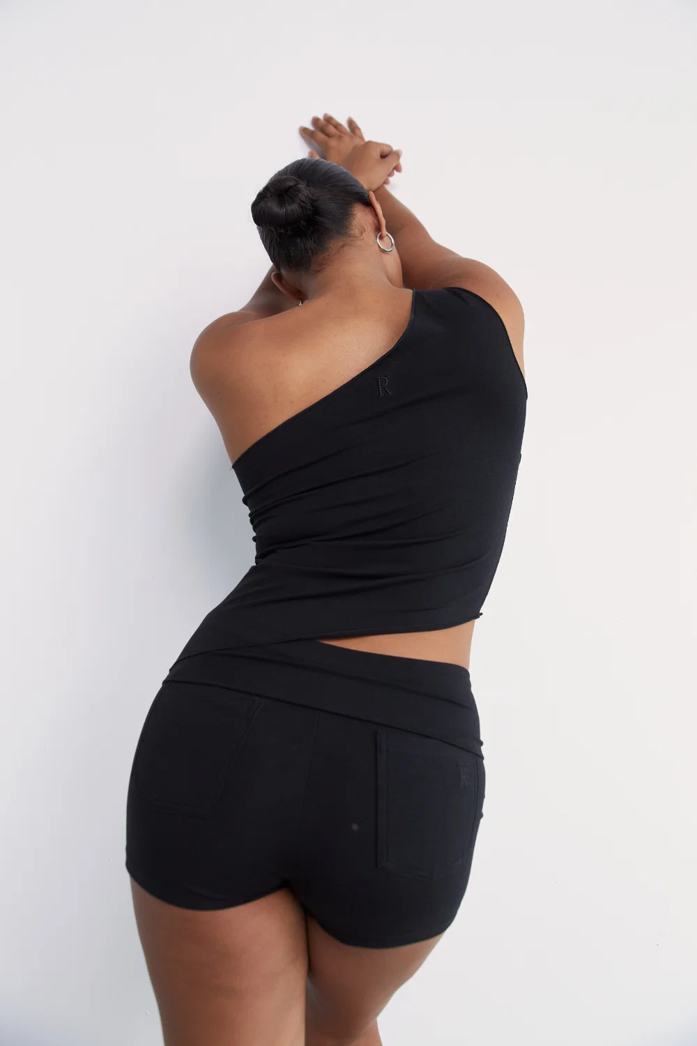 PINKY & KAMAL Fold Over Mini Short 3" - Black