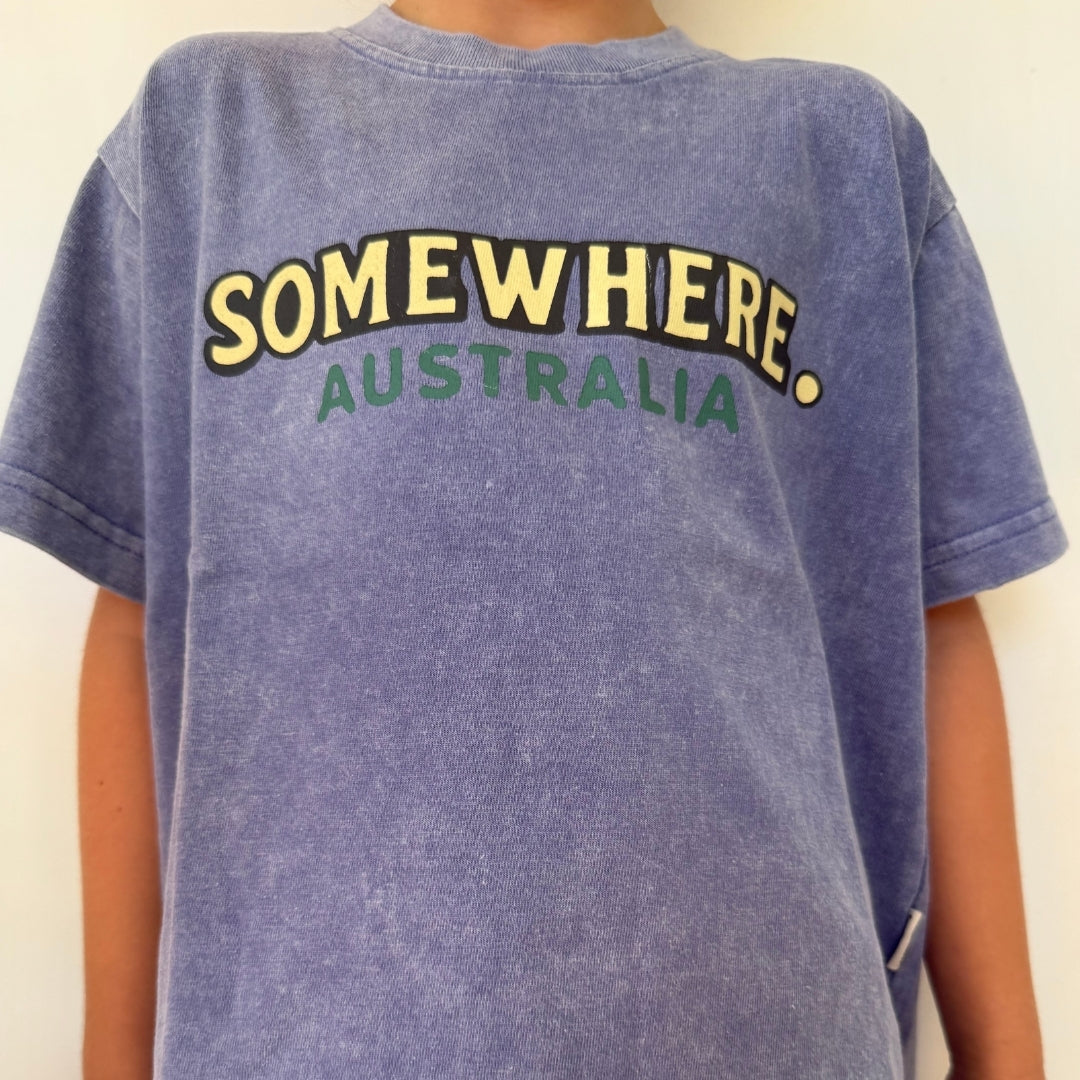 Somewhere Mini - Smoky Cape Tee - Washed Blue