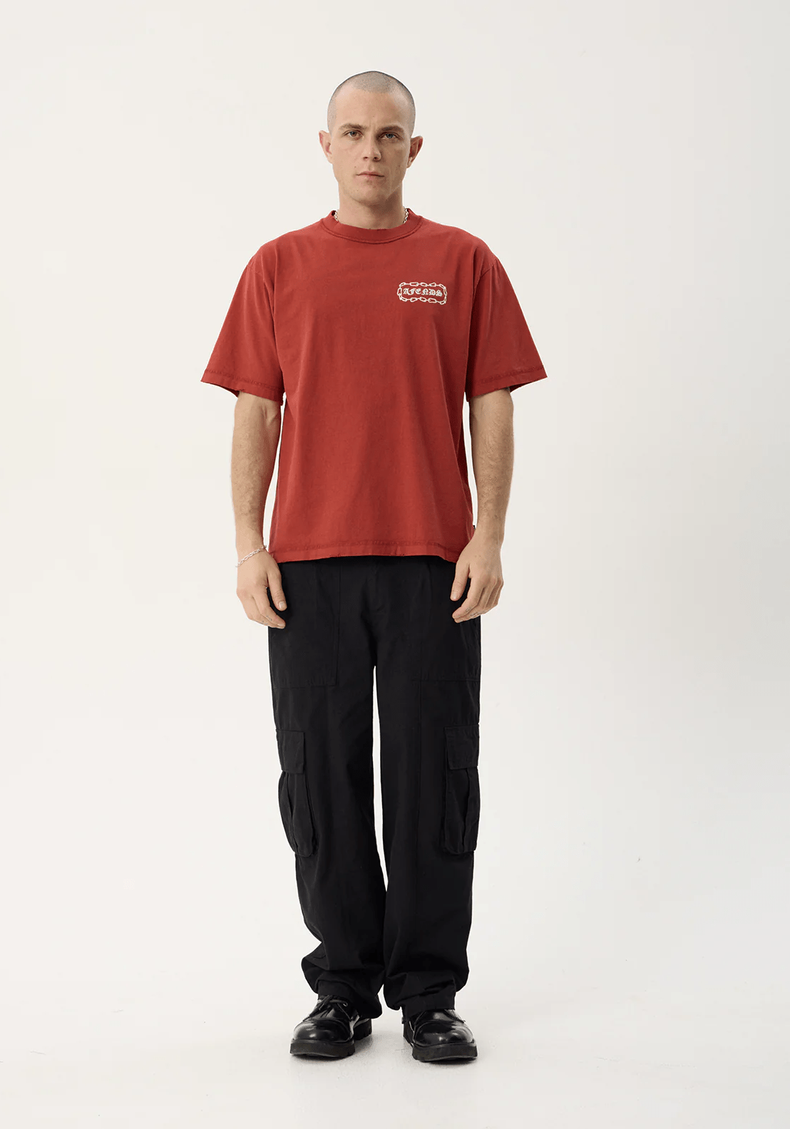AFENDS Spiritual heavyweight boxy tee - Vintage ketchup