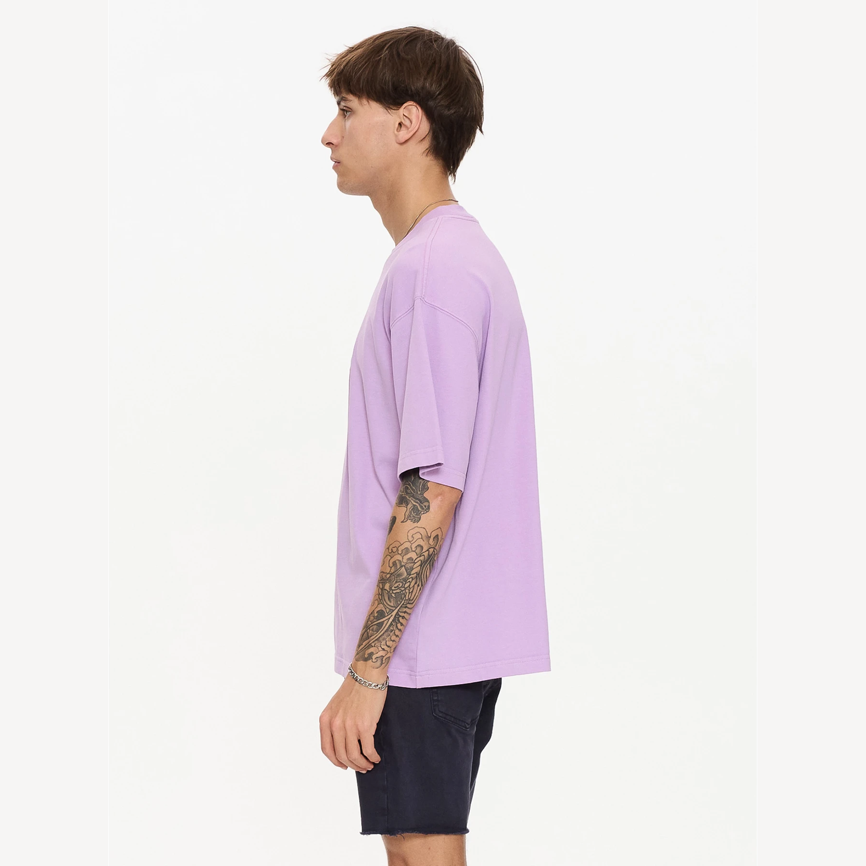 THRILLS Peace Power Embro Box Fit Oversize Cropped Tee - Lupine