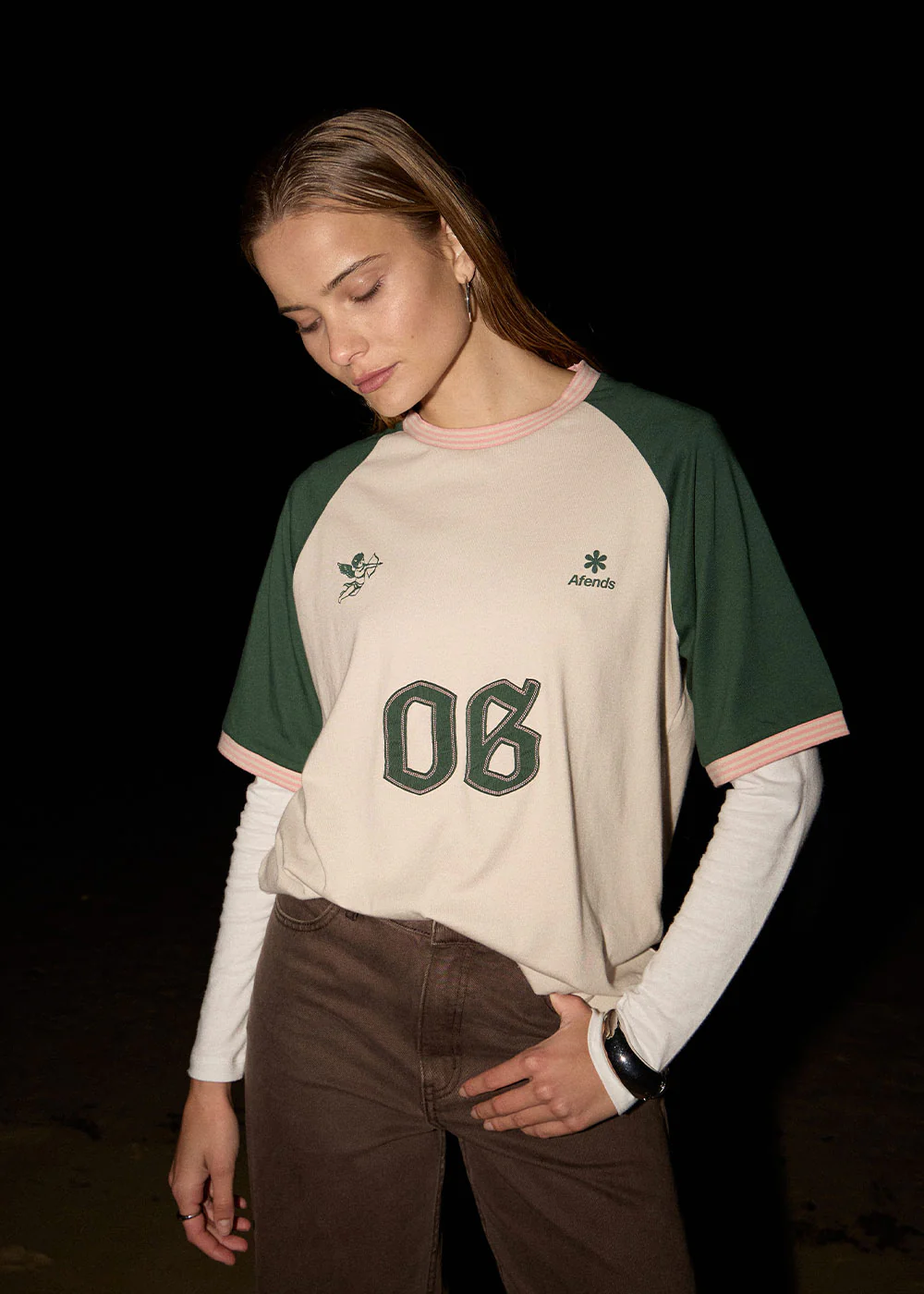 AFENDS Give em hell oversized tee - Moonbeam