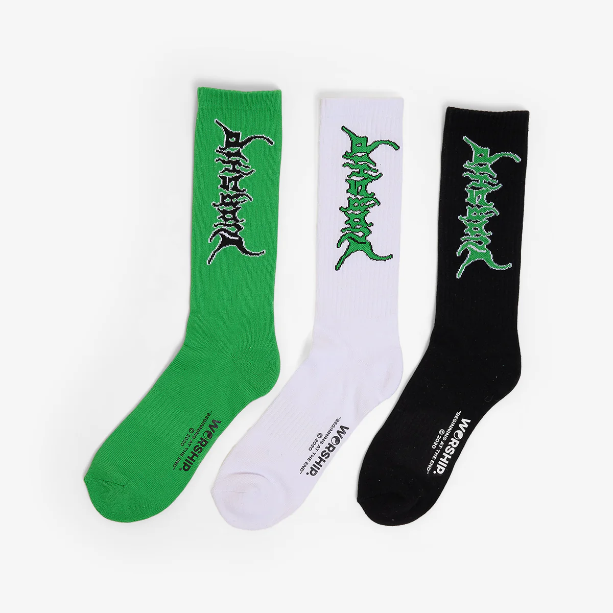 WORSHIP Rama socks 3 pack - White/black/oriole