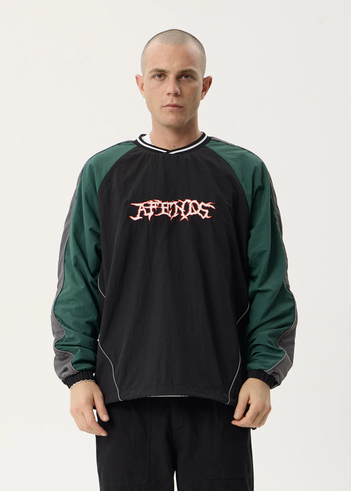 AFENDS Nationals recycled sports crew neck - Black
