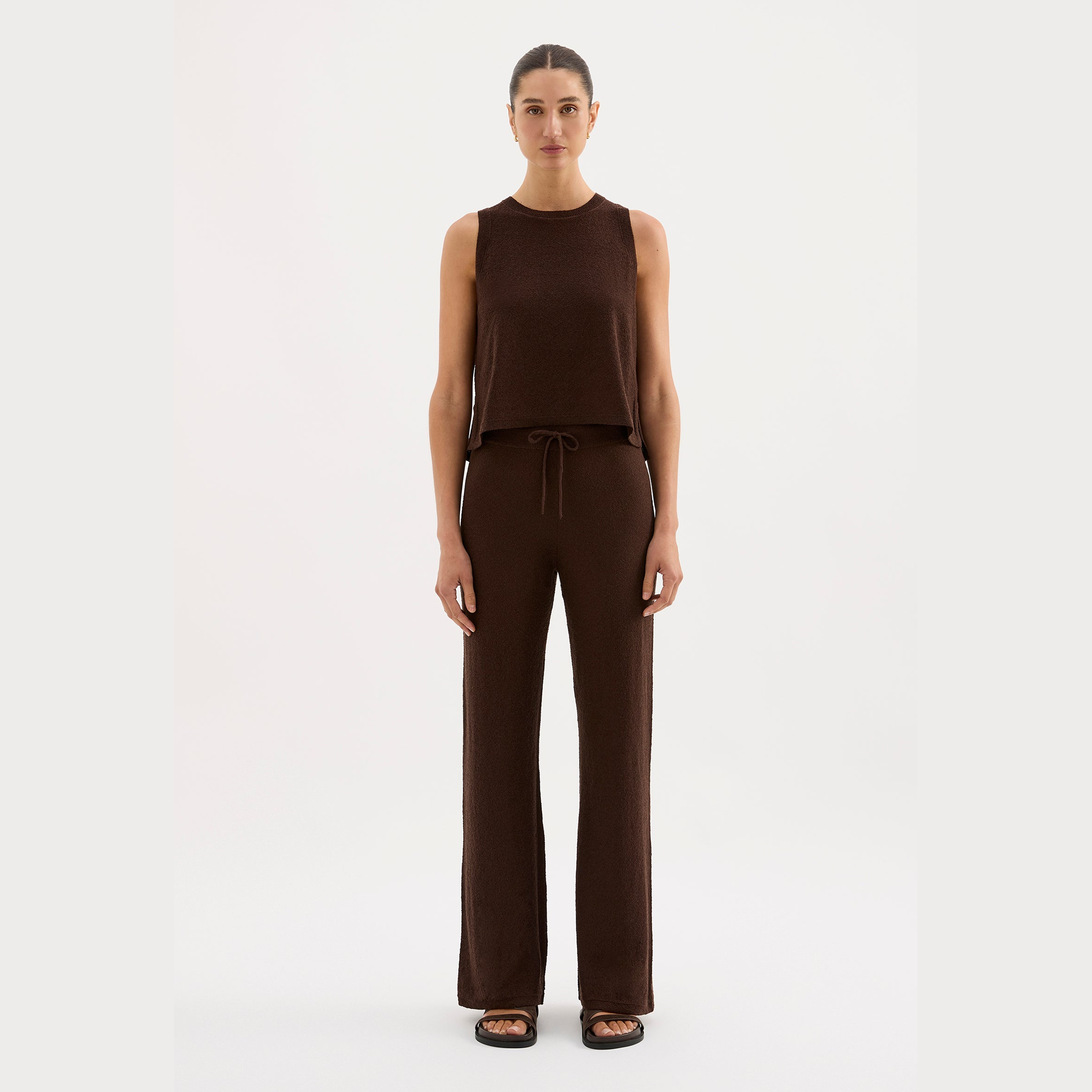 NUDE LUCY Zosia Knit Tank - Chocolate