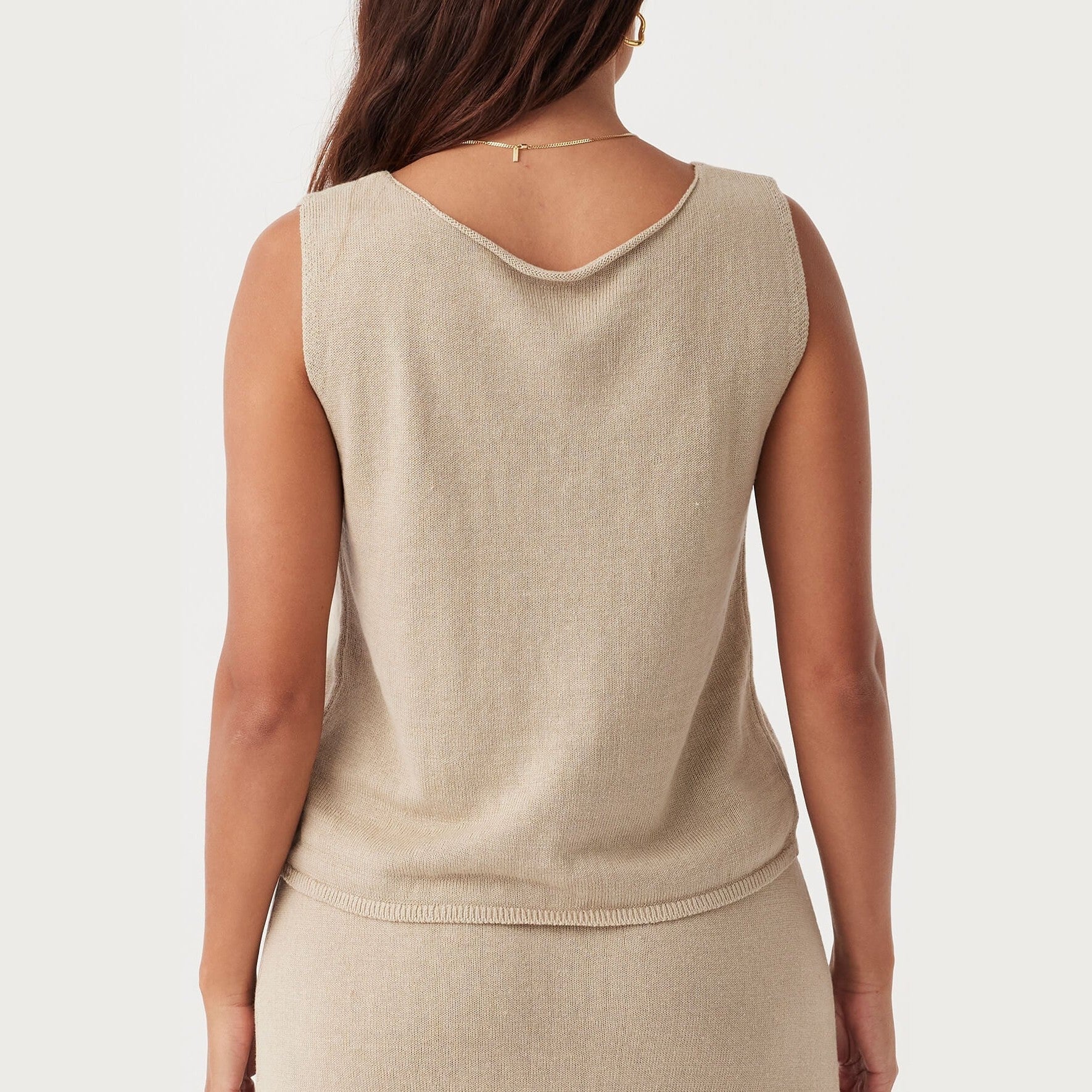 ARCAA Poppy Organic Cotton Linen Reversible Vest - Taupe