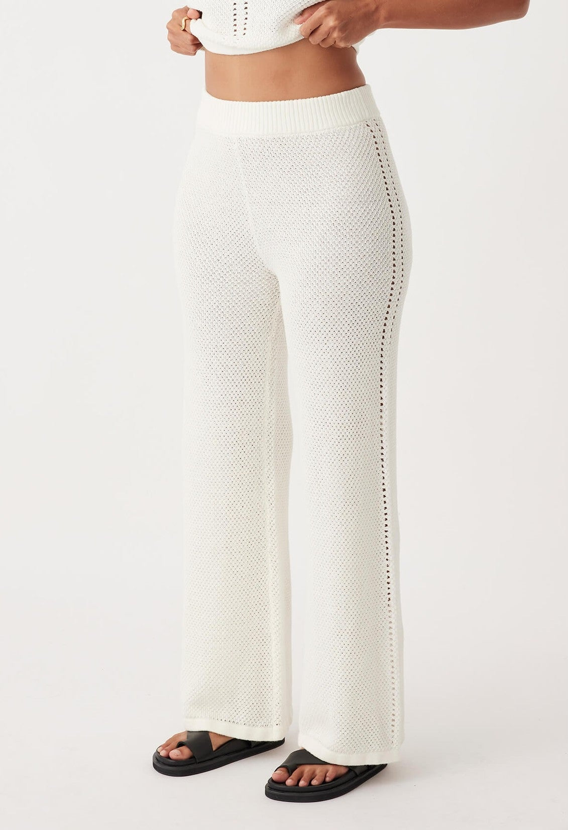 ARCAA Sloane Organic Cotton Linen Wide-Leg Pant - Cream