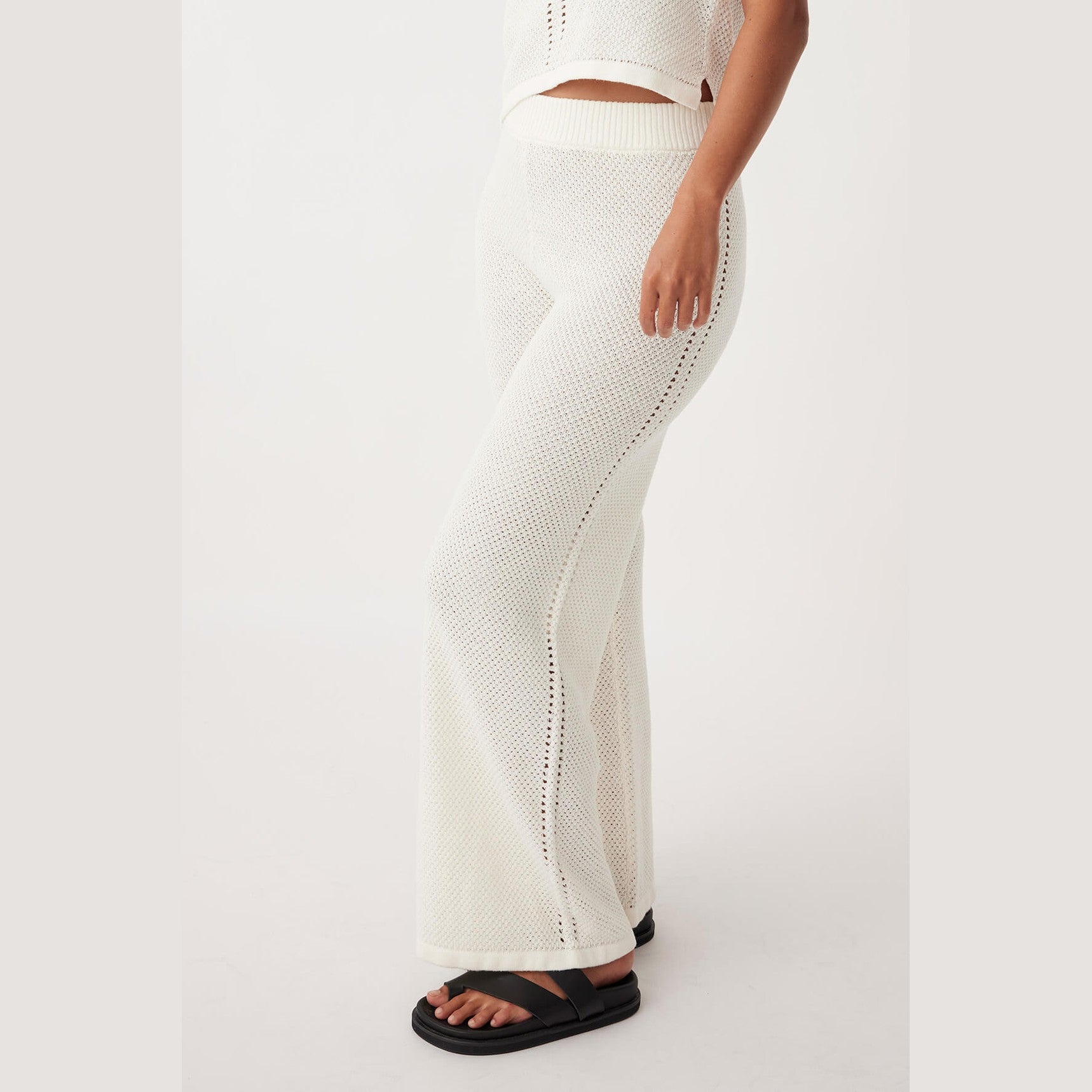 ARCAA Sloane Organic Cotton Linen Wide-Leg Pant - Cream