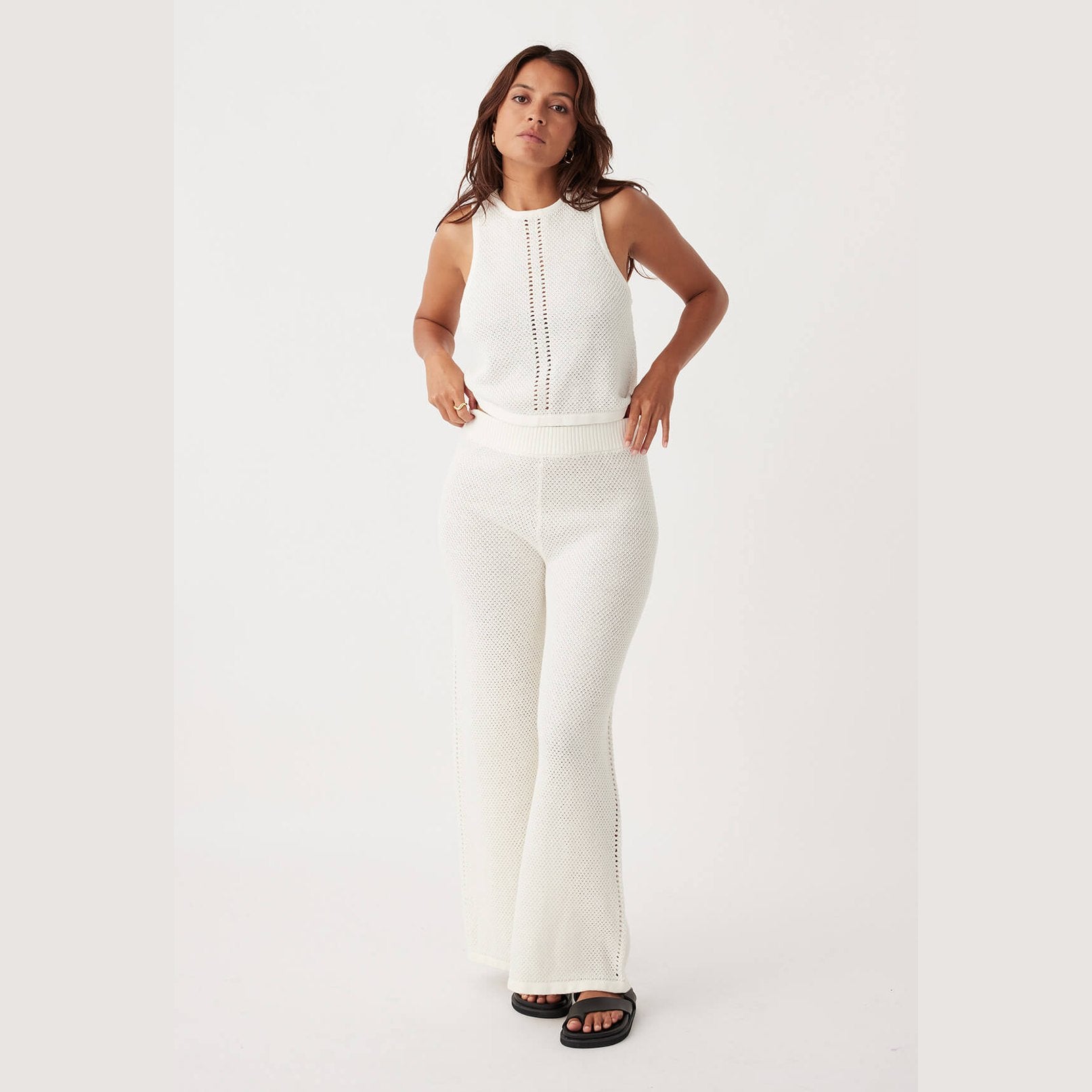 ARCAA Sloane Organic Cotton Linen Wide-Leg Pant - Cream