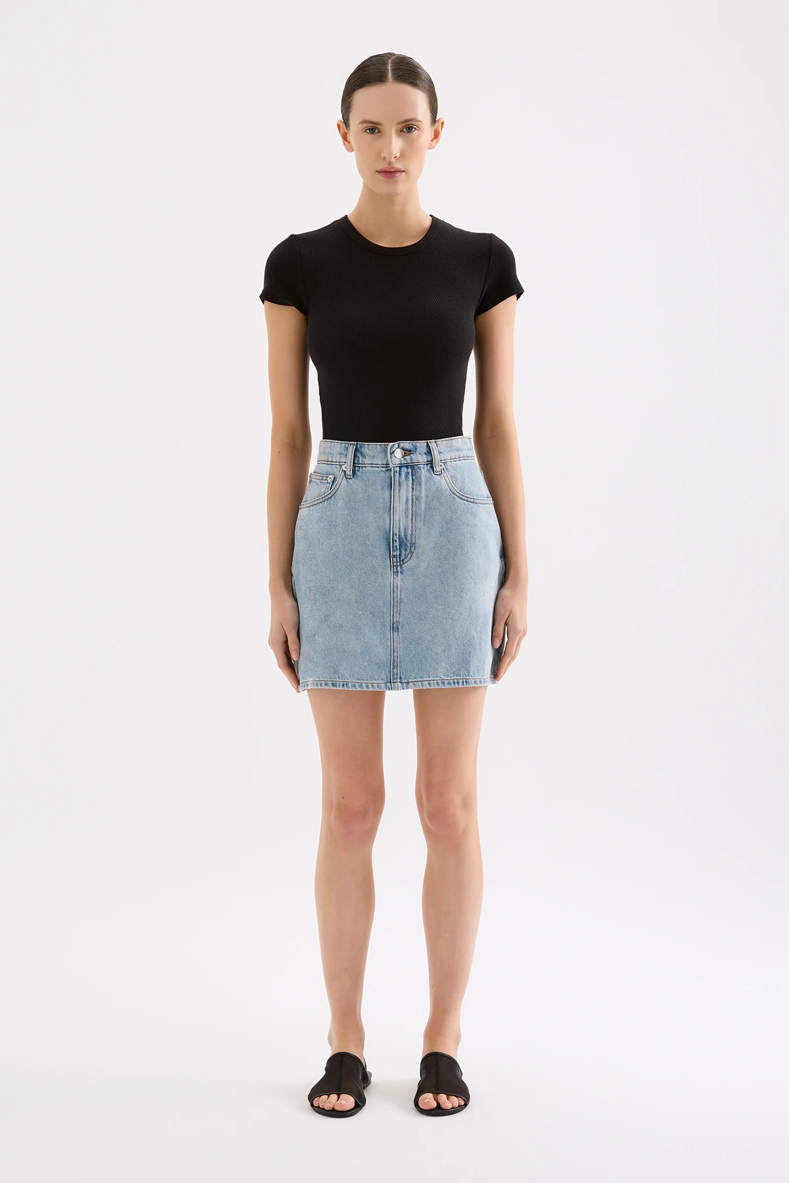 NUDE LUCY Sia Denim Mini Skirt - 90's Blue