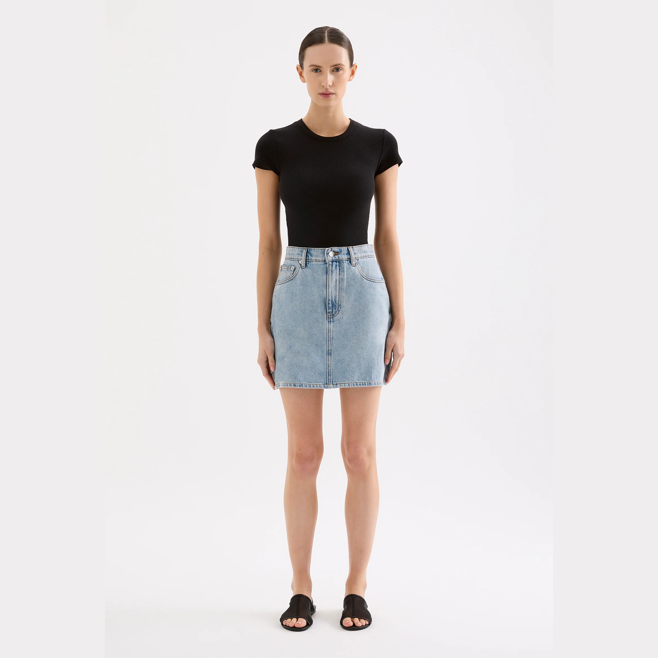 NUDE LUCY Sia Denim Mini Skirt - 90's Blue