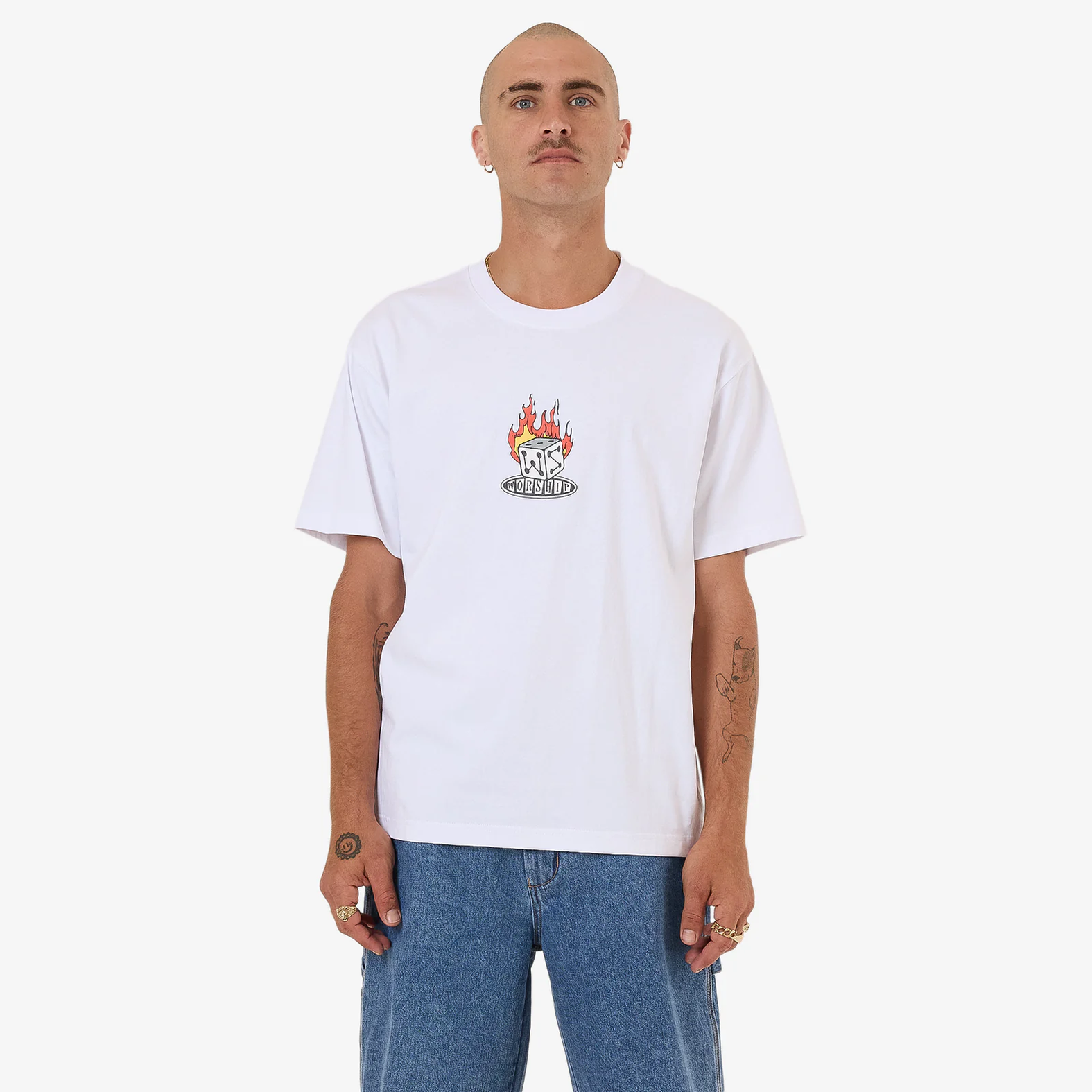 WORSHIP Snake Eyes Tee - White