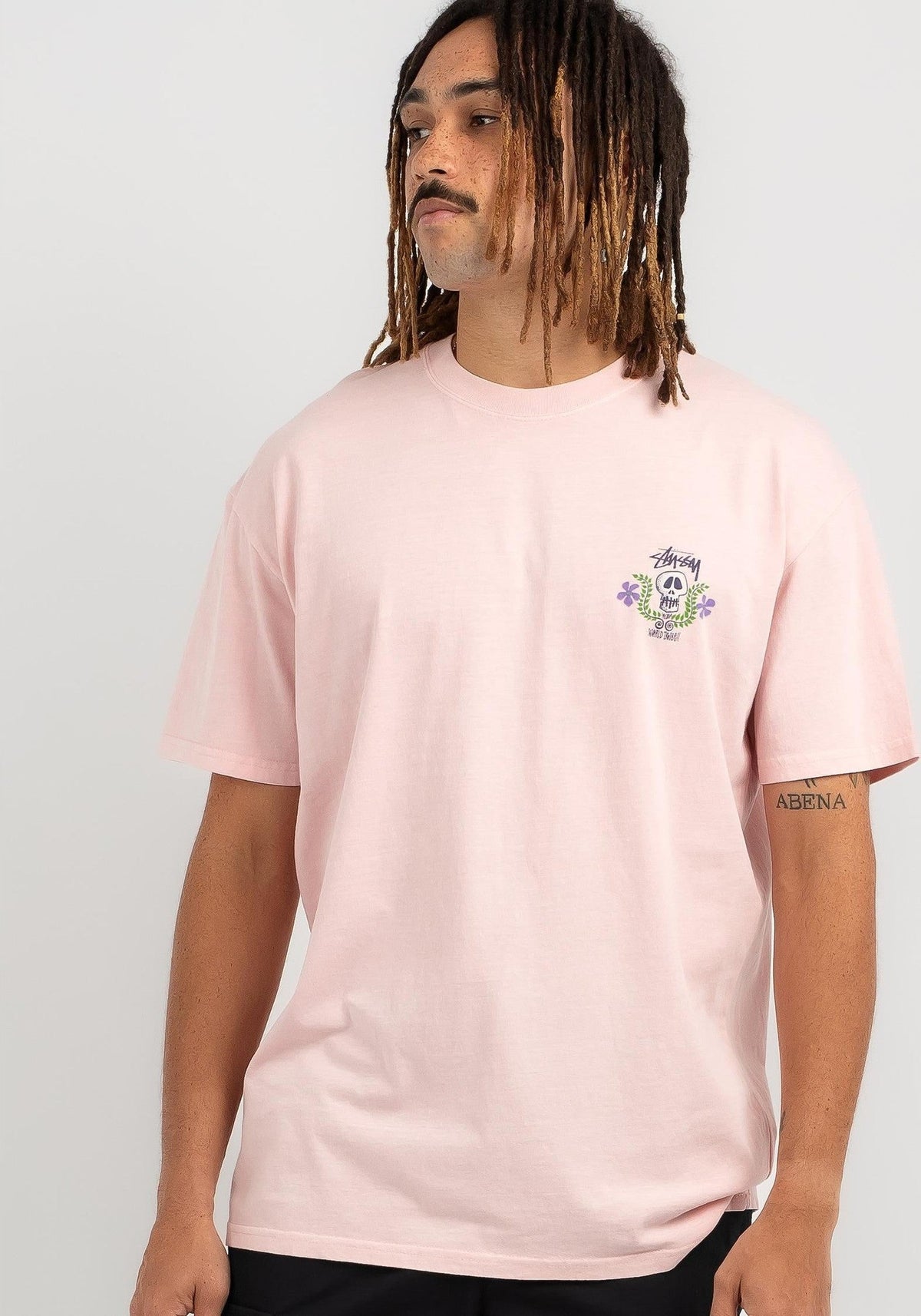 STUSSY Skull crest relaxed tee - Pigment pink