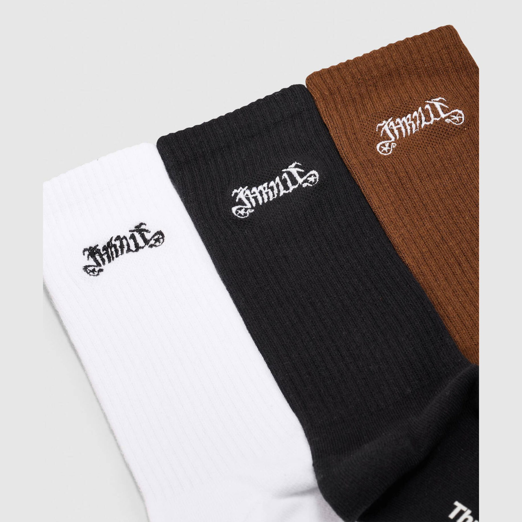 THRILLS Peace Power 3 Pack Sock - White/Black/Downtown Brown