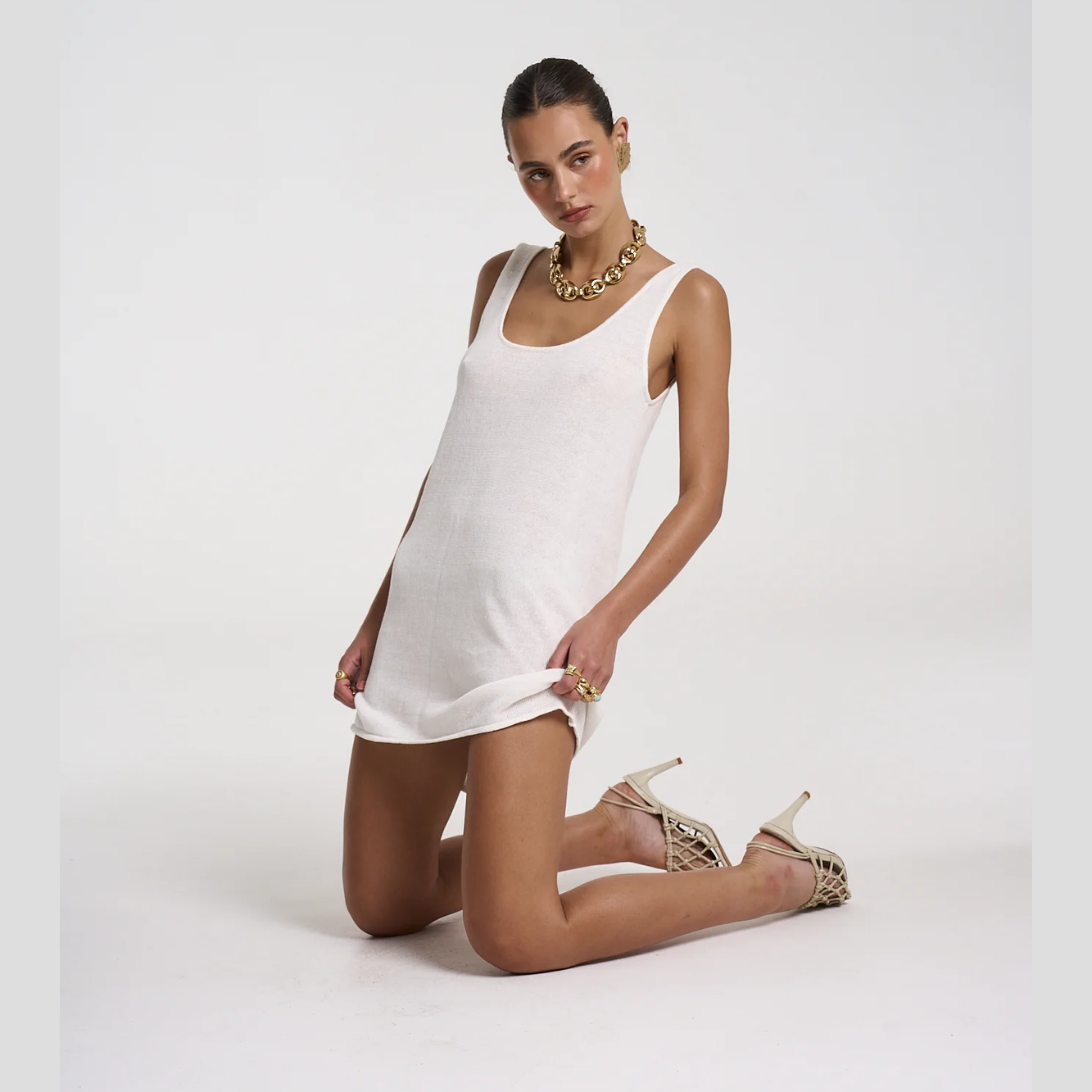 SUMMI SUMMI Knit mini dress - White