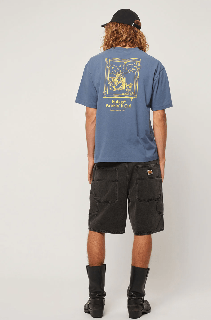 ROLLA'S Ezy puff'n billy tee - Washed blue