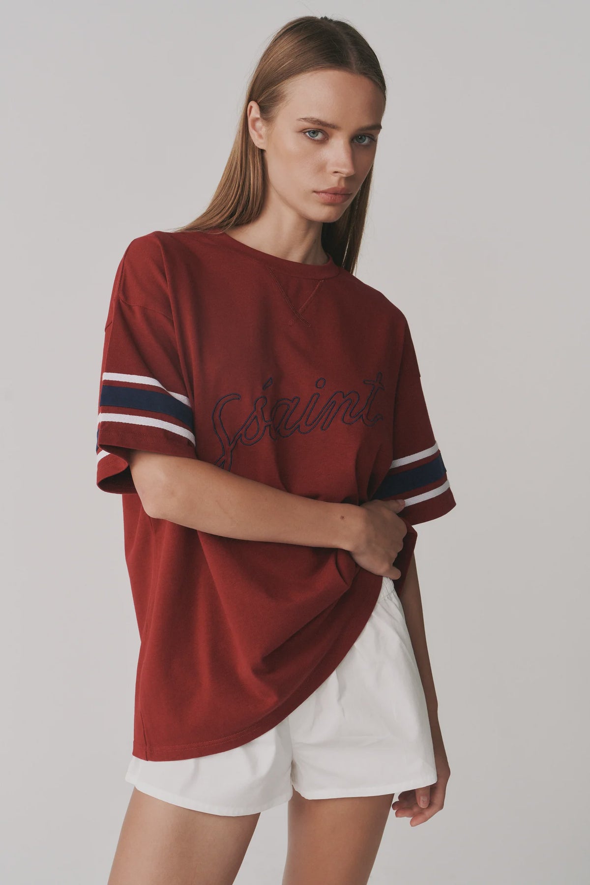 SSAINT - BORROWED OVERSIZED TEE - Brick Red