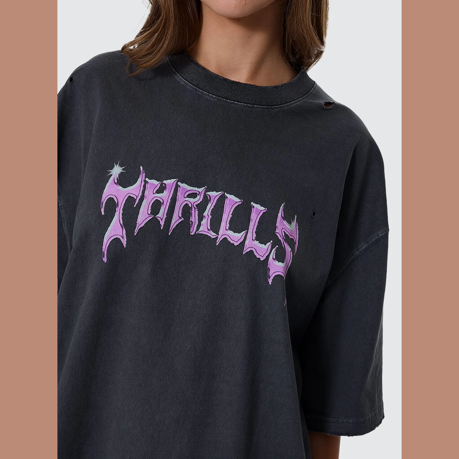 Thrills Neon Metal Oversized Tee - Merch Black