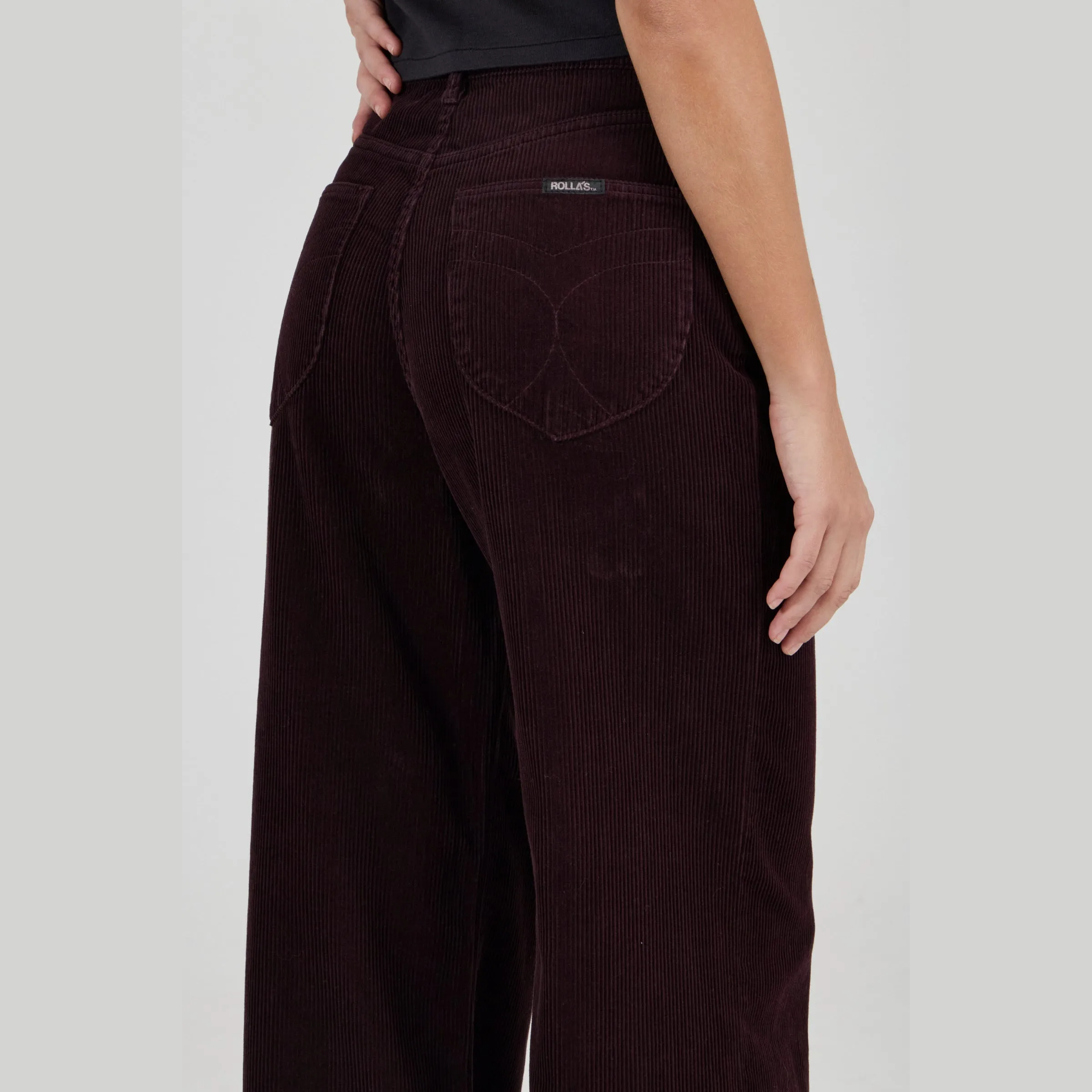 ROLLA'S Relaxed Sailor Jean Long - Dark Cherry Cord