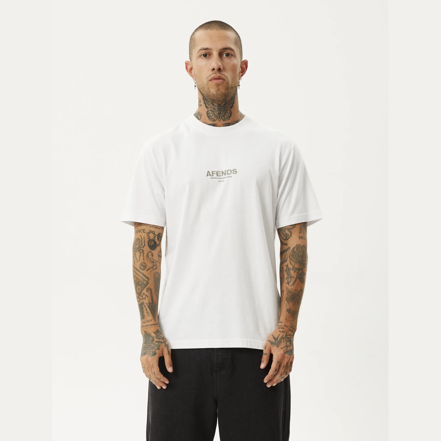 AFENDS Vinyl- Retro Tee - White