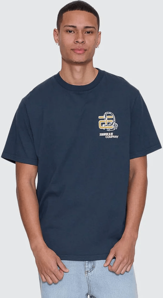 Thrills Paradise Falling Merch Fit Tee - Federal Blue