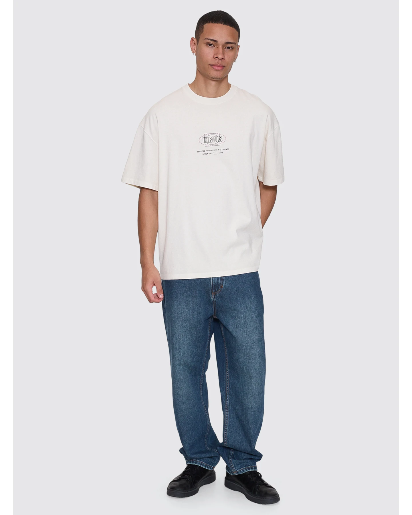 THRILLS Fluid Thrills Box Fit Oversize Tee - Heritage White