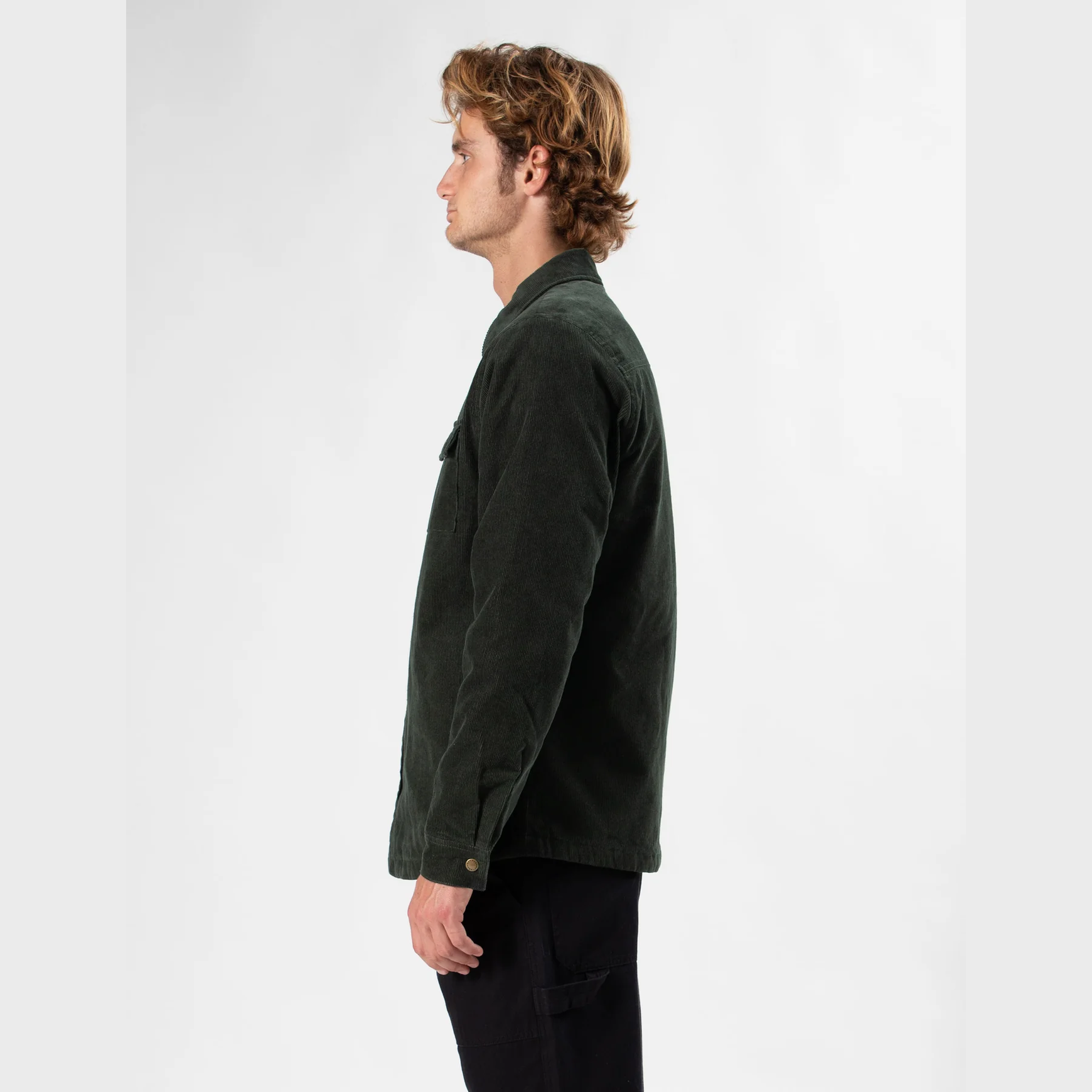 MR SIMPLE Quilted Cord Jacket - Pine