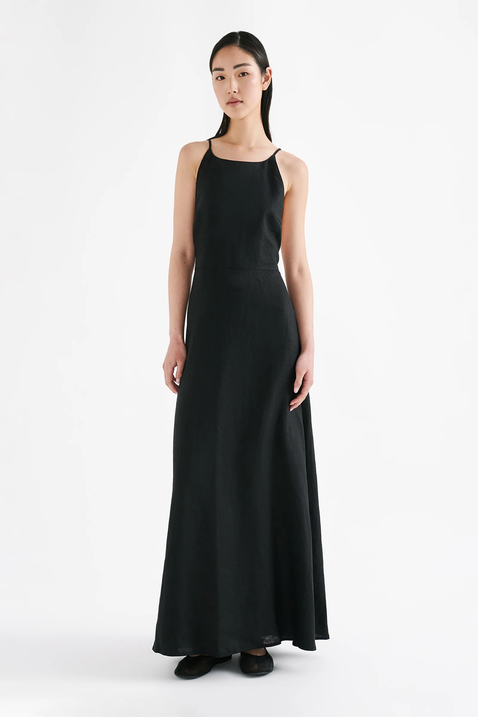 NUDE LUCY Ziba linen maxi dress - Black