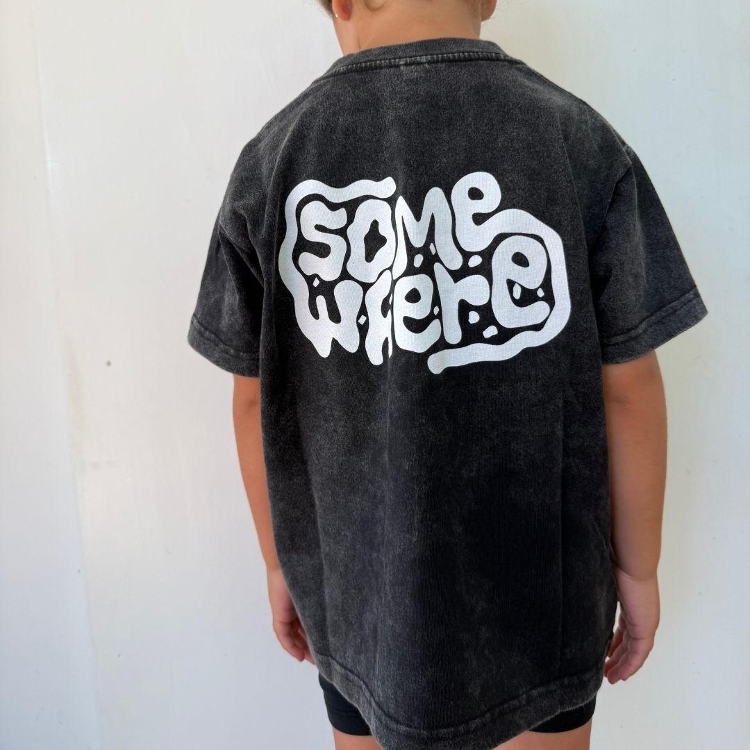 Somewhere Mini - Ripple Tee - Washed Black