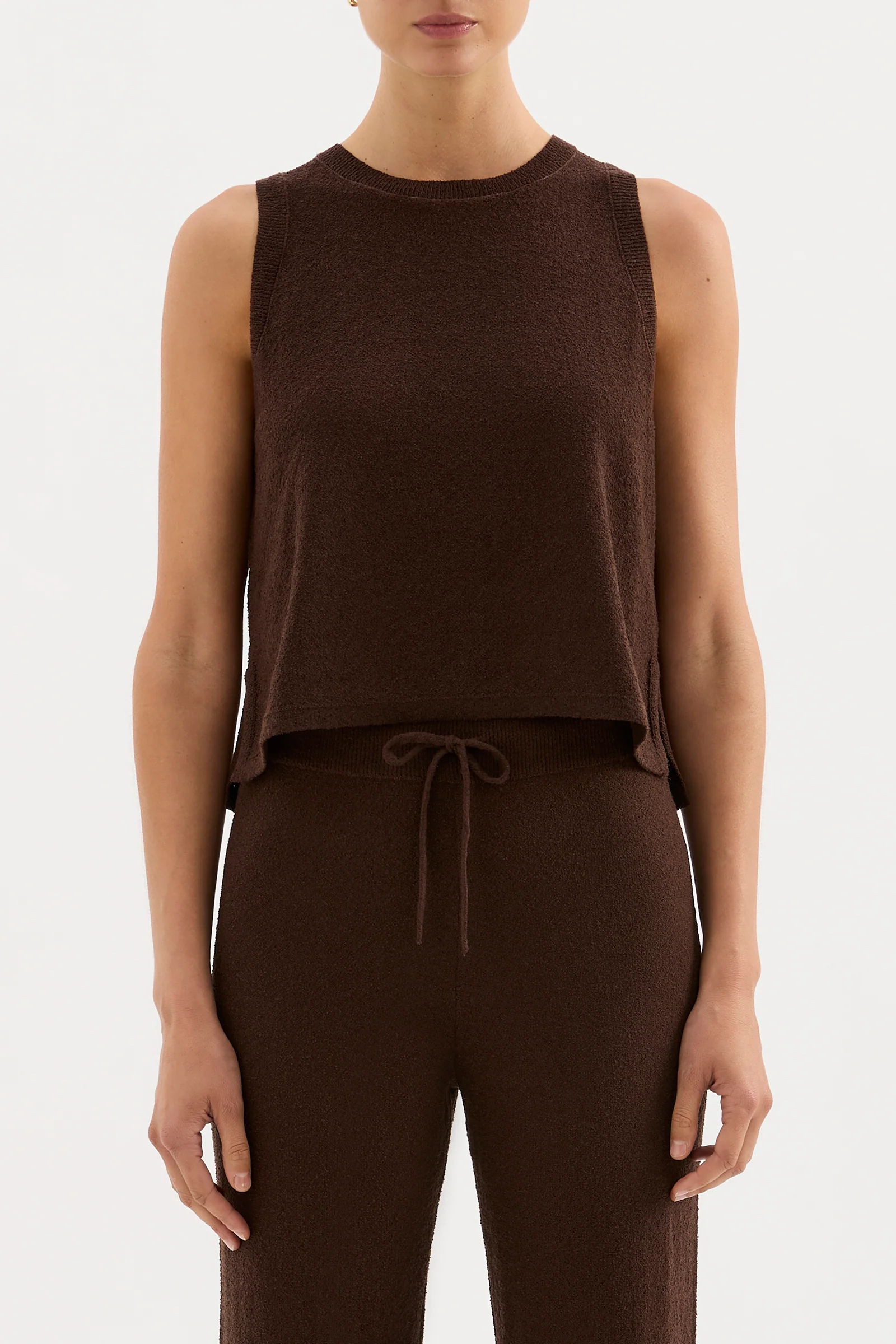 NUDE LUCY Zosia Knit Tank - Chocolate