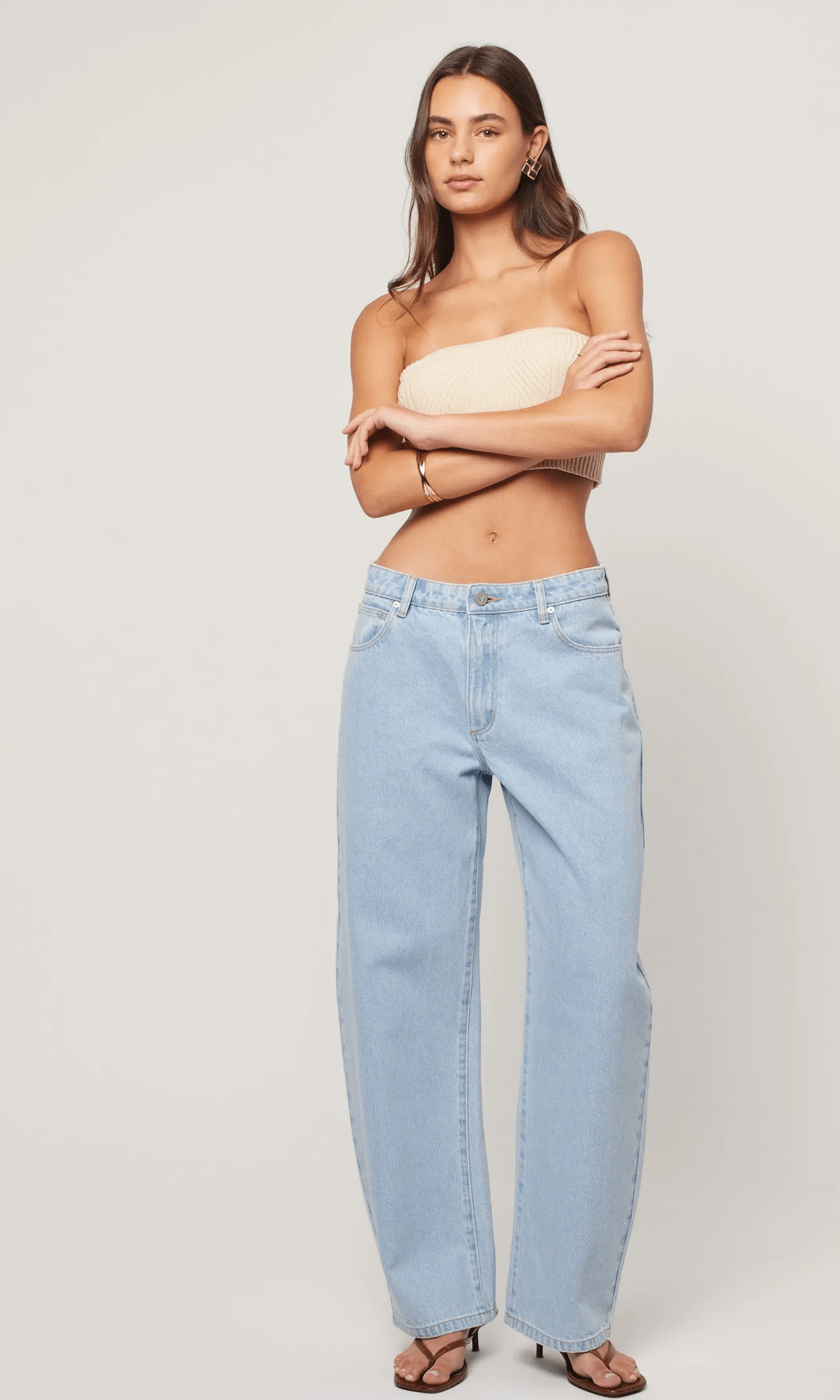 ABRAND 95 Mid barrel jean kendall - Light vintage blue