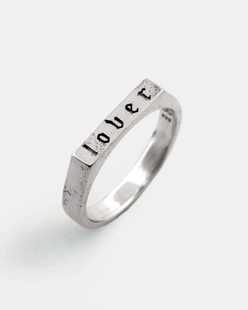 SUE THE BOY Lover Stacker Ring Size O - 925 Silver