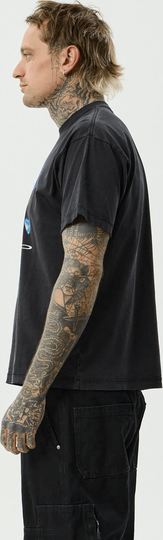 AFENDS Shell Times Boxy Fit Tee - Stone Black