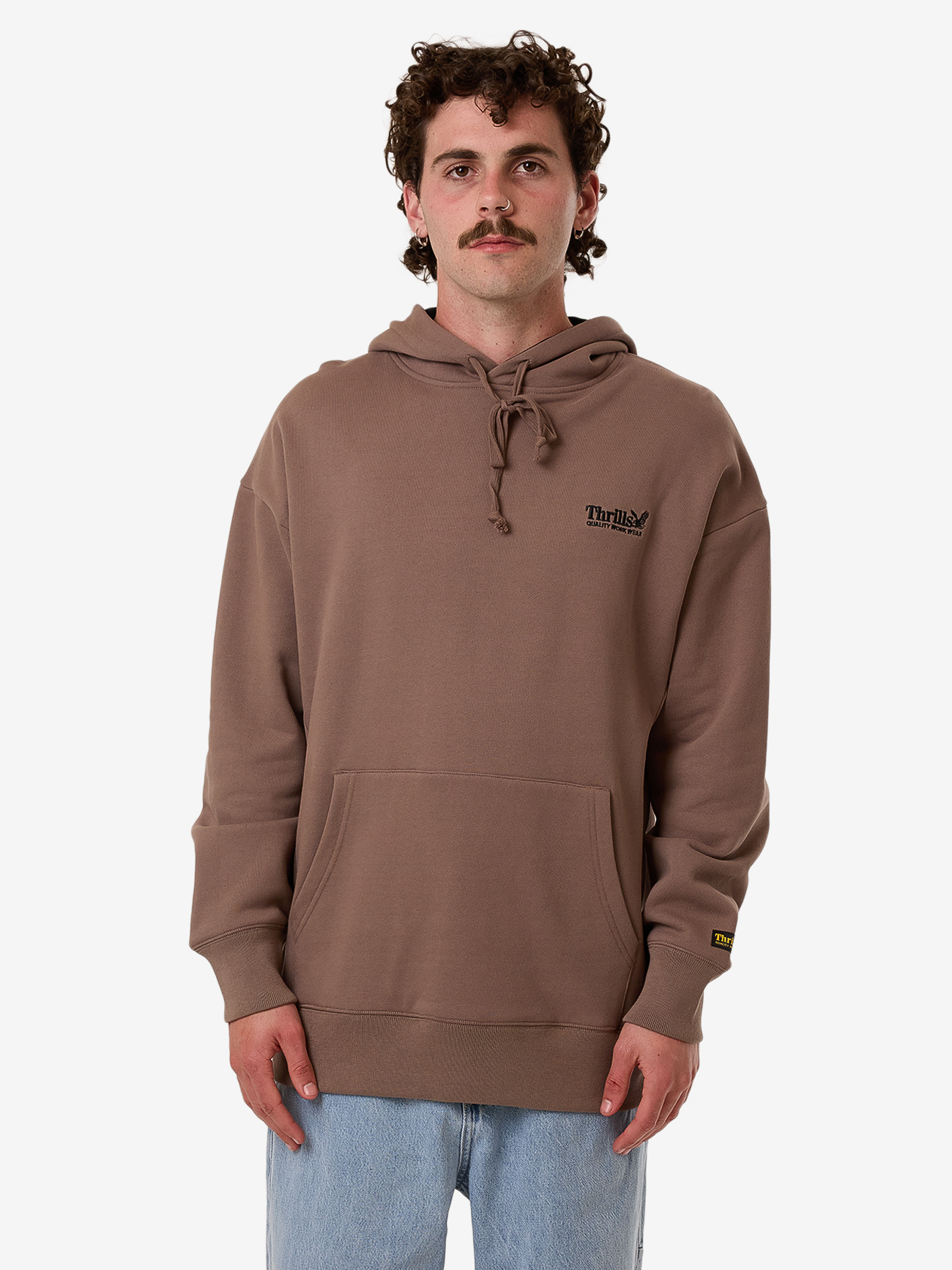 THRILLS union slouch pull on hood - falcon