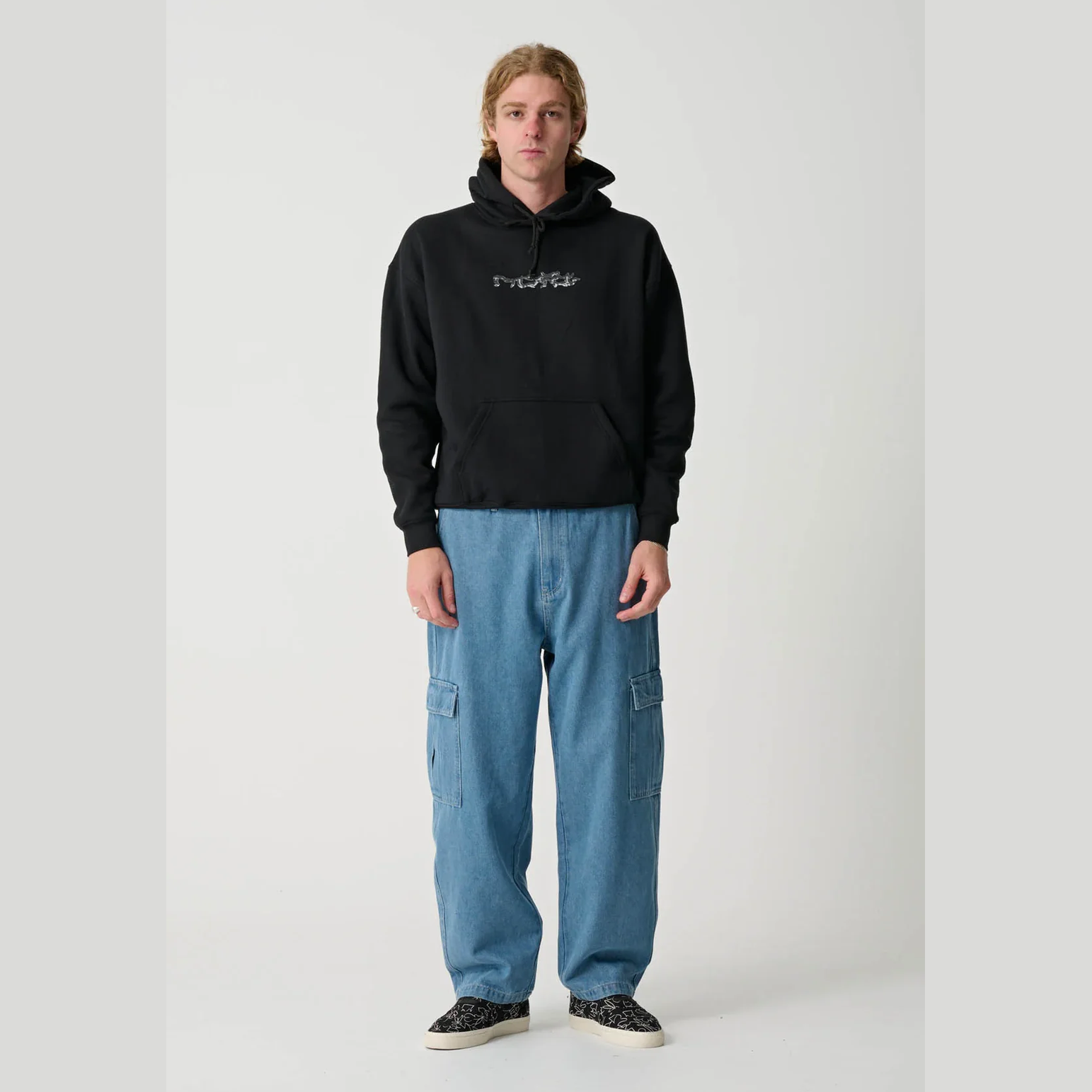 MISFIT Beach metall cargo pant - Mid blue denim