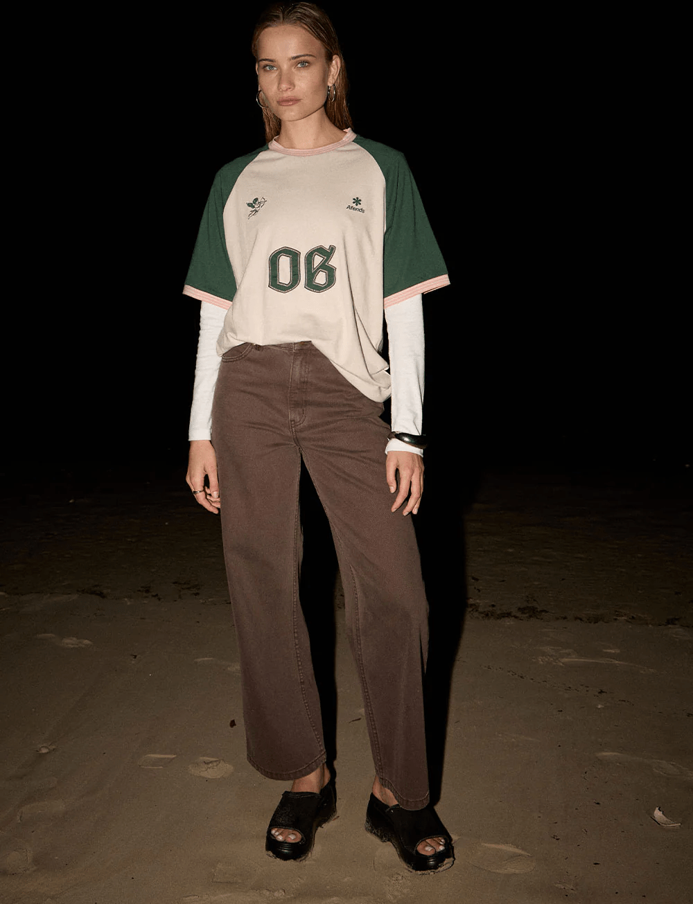 AFENDS Give em hell oversized tee - Moonbeam