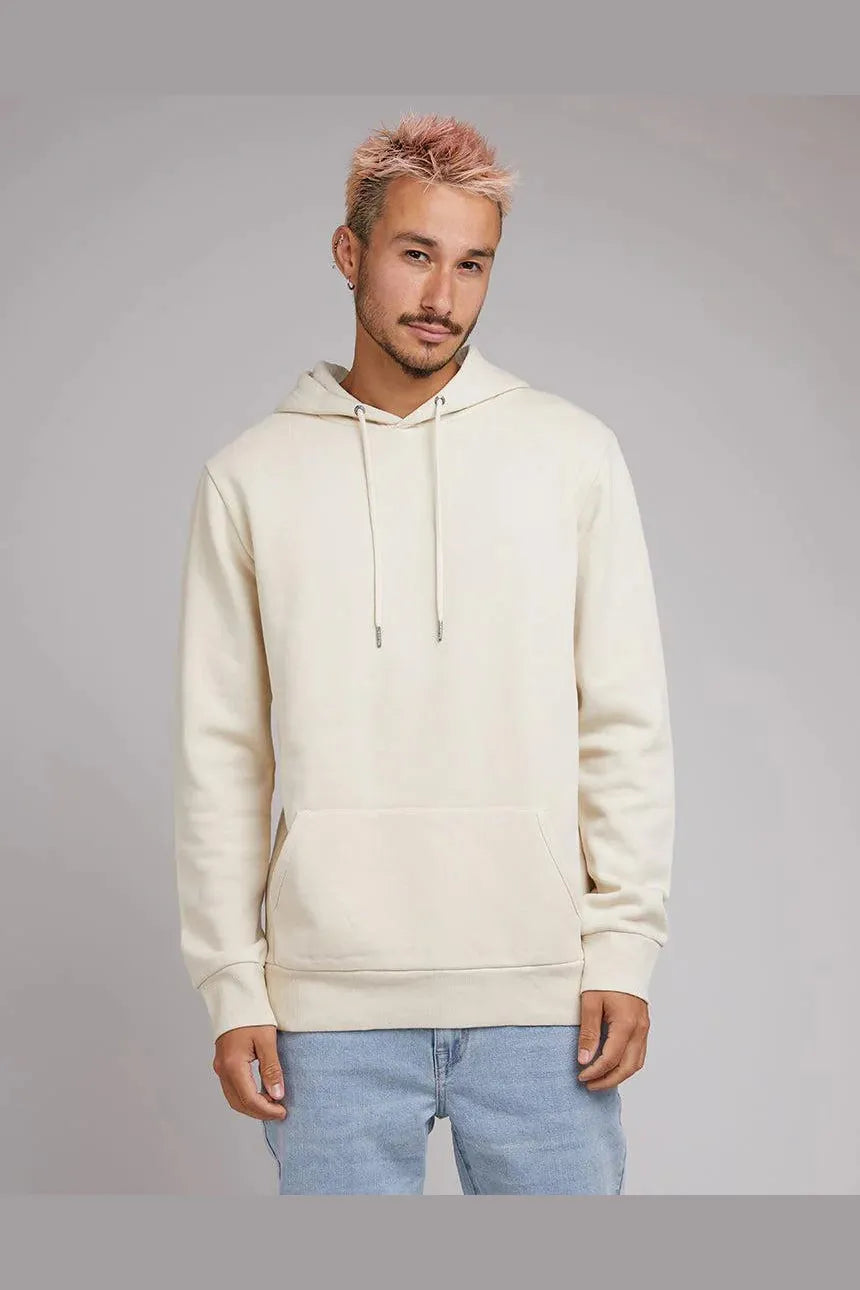 SILENT THEORY Curved hem hoody - Natural