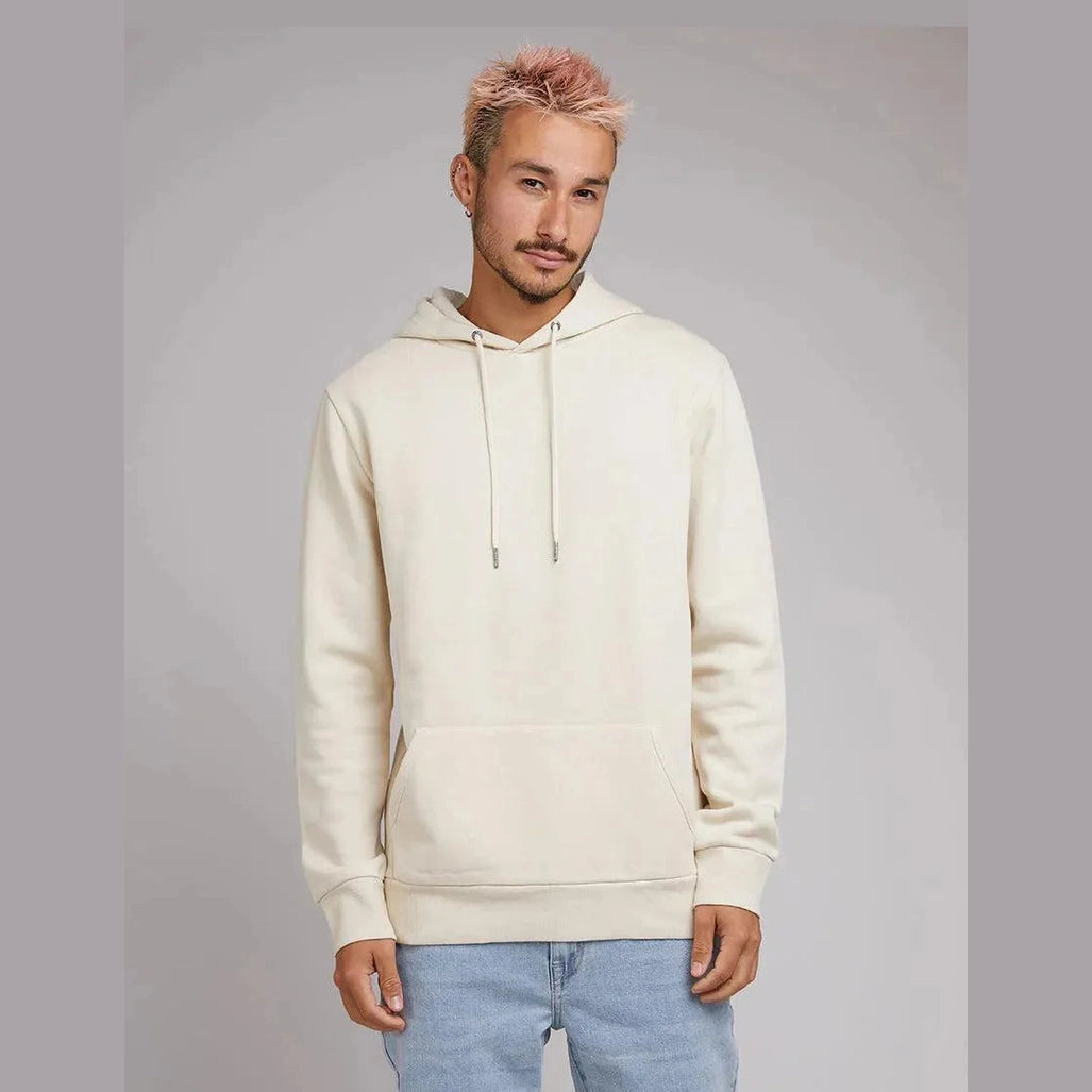 SILENT THEORY Curved hem hoody - Natural