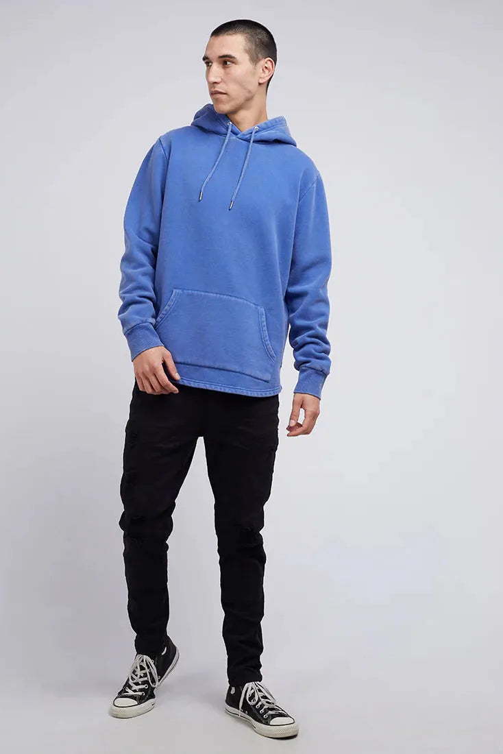 SILENT THEORY Curved hem hoody - Blue