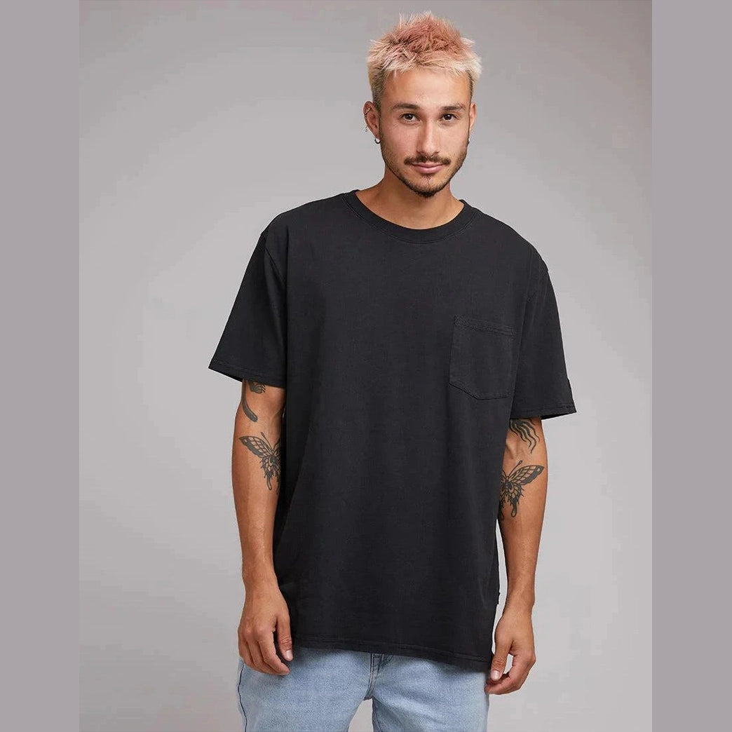 Silent theory surplus pocket tee - washed black