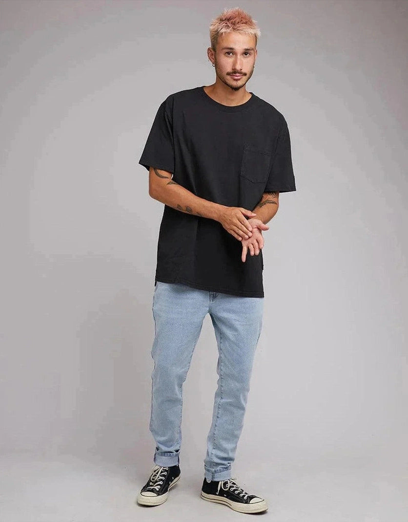 Silent theory surplus pocket tee - washed black