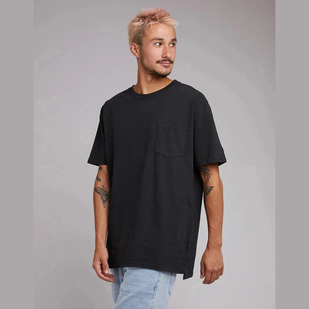 Silent theory surplus pocket tee - washed black