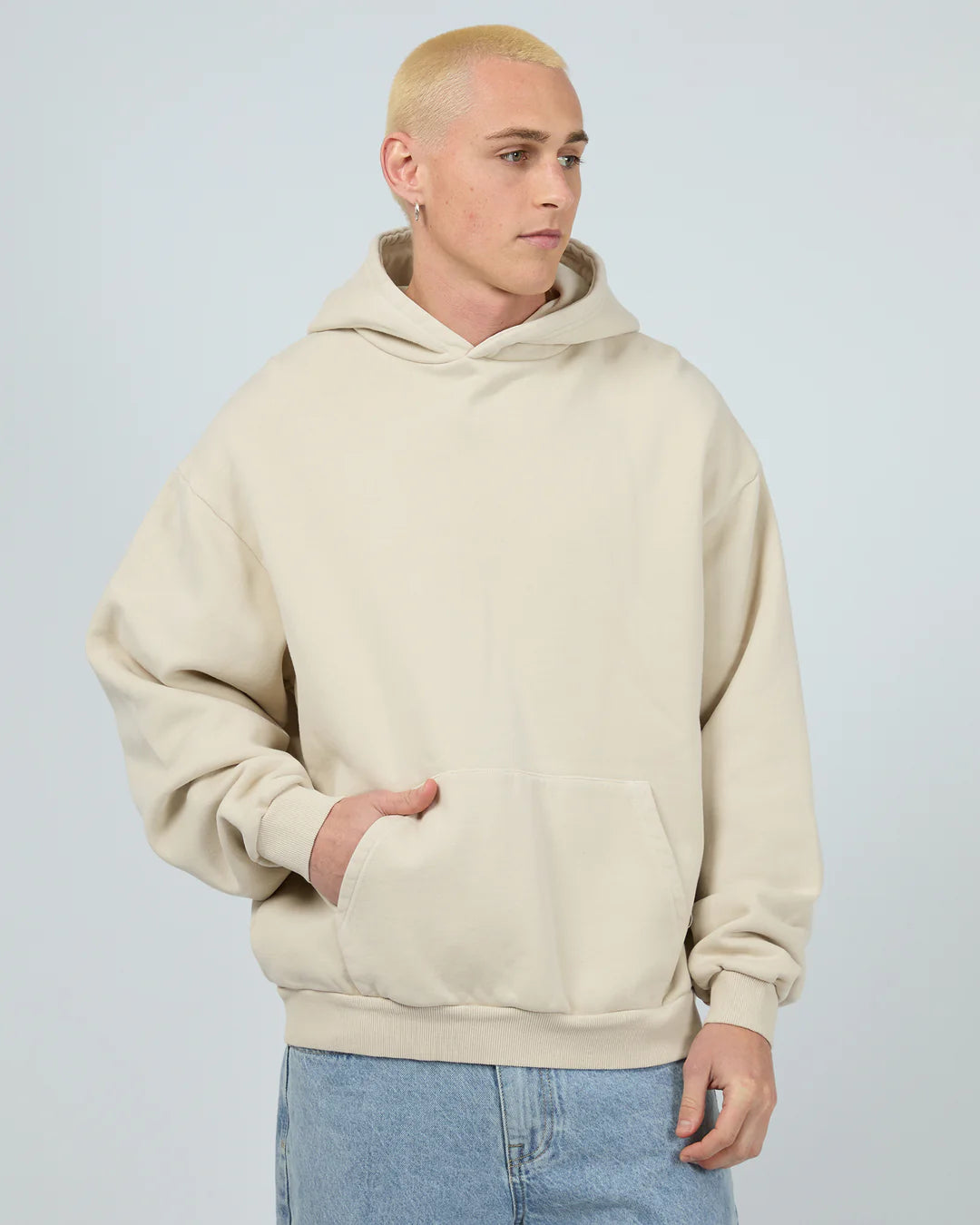 SILENT THEORY Box Hoodie - Chalk