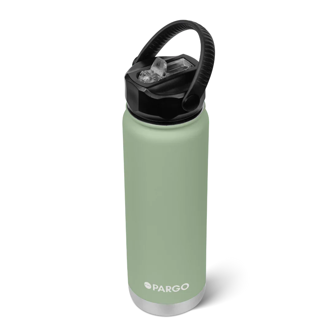 PROJECT PARGO 750mL Insulated Bottle w/ Straw Lid - Eucalypt green